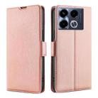 For Infinix Note 40 4G Ultra-thin Voltage Side Buckle Horizontal Flip Leather Phone Case(Rose Gold) - 1