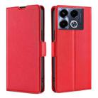 For Infinix Note 40 4G Ultra-thin Voltage Side Buckle Horizontal Flip Leather Phone Case(Red) - 1