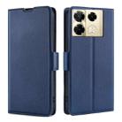 For Infinix Note 40 Pro 4G Ultra-thin Voltage Side Buckle Horizontal Flip Leather Phone Case(Blue) - 1