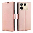 For Infinix Note 40 Pro 4G Ultra-thin Voltage Side Buckle Horizontal Flip Leather Phone Case(Rose Gold) - 1