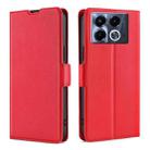 For Infinix Note 40 5G Ultra-thin Voltage Side Buckle Horizontal Flip Leather Phone Case(Red) - 1