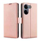 For Tecno Camon 20 Pro 4G Ultra-thin Voltage Side Buckle Horizontal Flip Leather Phone Case(Rose Gold) - 1