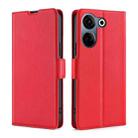 For Tecno Camon 20 Pro 4G Ultra-thin Voltage Side Buckle Horizontal Flip Leather Phone Case(Red) - 1