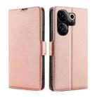 For Tecno Camon 20 Premier 5G Ultra-thin Voltage Side Buckle Horizontal Flip Leather Phone Case(Rose Gold) - 1