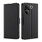 For Tecno Camon 20 Pro 5G Ultra-thin Voltage Side Buckle Horizontal Flip Leather Phone Case(Black) - 1