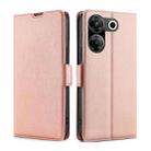 For Tecno Camon 20 Pro 5G Ultra-thin Voltage Side Buckle Horizontal Flip Leather Phone Case(Rose Gold) - 1