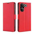 For Tecno Camon 20 Pro 5G Ultra-thin Voltage Side Buckle Horizontal Flip Leather Phone Case(Red) - 1