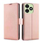 For Tecno Spark Go 2024 Ultra-thin Voltage Side Buckle Horizontal Flip Leather Phone Case(Rose Gold) - 1
