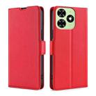 For Tecno Spark Go 2024 Ultra-thin Voltage Side Buckle Horizontal Flip Leather Phone Case(Red) - 1