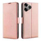 For Tecno Pova 6 Pro 5G Ultra-thin Voltage Side Buckle Horizontal Flip Leather Phone Case(Rose Gold) - 1