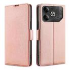 For Tecno Pova 6 5G Ultra-thin Voltage Side Buckle Horizontal Flip Leather Phone Case(Rose Gold) - 1