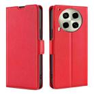 For Tecno Camon 30 Ultra-thin Voltage Side Buckle Horizontal Flip Leather Phone Case(Red) - 1