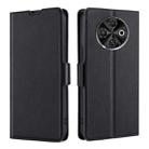 For Tecno Spark 30C 4G Ultra-thin Voltage Side Buckle Horizontal Flip Leather Phone Case(Black) - 1