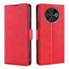 For Tecno Spark 30C 4G Ultra-thin Voltage Side Buckle Horizontal Flip Leather Phone Case(Red) - 1