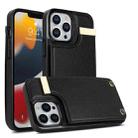 For iPhone 11 Pro Max Metal Buckle Card Slots Phone Case(Black) - 1