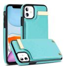 For iPhone 11 Metal Buckle Card Slots Phone Case(Green) - 1