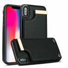 For iPhone XS Max Metal Buckle Card Slots Phone Case(Black) - 1
