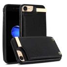 For iPhone SE 2022 / 2020 / 8 / 7 Metal Buckle Card Slots Phone Case(Black) - 1