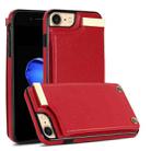 For iPhone SE 2022 / 2020 / 8 / 7 Metal Buckle Card Slots Phone Case(Red) - 1