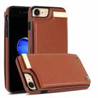 For iPhone SE 2022 / 2020 / 8 / 7 Metal Buckle Card Slots Phone Case(Brown) - 1