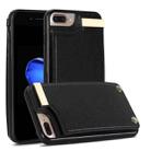 For iPhone 8 Plus / 7 Plus Metal Buckle Card Slots Phone Case(Black) - 1