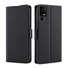 For TCL 40 XE 5G / 40X 5G T601D Ultra-thin Voltage Side Buckle Horizontal Flip Leather Phone Case(Black) - 1