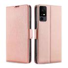 For TCL 40 XE 5G / 40X 5G T601D Ultra-thin Voltage Side Buckle Horizontal Flip Leather Phone Case(Rose Gold) - 1