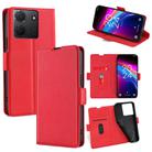 For TCL 503 4G Ultra-thin Voltage Side Buckle Horizontal Flip Leather Phone Case(Red) - 1
