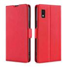 For Sharp Aqous Wish3 Ultra-thin Voltage Side Buckle Horizontal Flip Leather Phone Case(Red) - 1