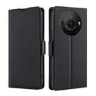 For Sharp Aquos R8 Pro SH-51D Ultra-thin Voltage Side Buckle Horizontal Flip Leather Phone Case(Black) - 1