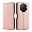 For Sharp Aquos R8 Pro SH-51D Ultra-thin Voltage Side Buckle Horizontal Flip Leather Phone Case(Rose Gold) - 1