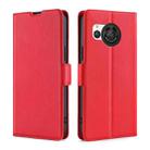 For Sharp Aquos R8 SH-52D Ultra-thin Voltage Side Buckle Horizontal Flip Leather Phone Case(Red) - 1