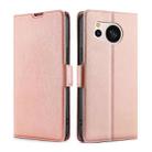 For Sharp Aquos Sense 8 Ultra-thin Voltage Side Buckle Horizontal Flip Leather Phone Case(Rose Gold) - 1