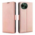 For Sharp Aquos R9 Ultra-thin Voltage Side Buckle Horizontal Flip Leather Phone Case(Rose Gold) - 1