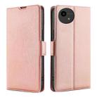 For Sharp Aquos Wish4 Ultra-thin Voltage Side Buckle Horizontal Flip Leather Phone Case(Rose Gold) - 1
