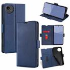 For Sharp Aqous wish5 Ultra-thin Voltage Side Buckle Horizontal Flip Leather Phone Case(Blue) - 1
