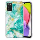 For Samsung Galaxy A03s EU Version IMD Shell Pattern TPU Phone Case(Green Marble) - 1