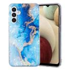 For Samsung Galaxy A04s IMD Shell Pattern TPU Phone Case(Blue Gold Marble) - 1