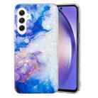 For Samsung Galaxy A14 5G IMD Shell Pattern TPU Phone Case(Sky Blue Purple Marble) - 1