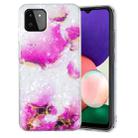 For Samsung Galaxy A22 5G IMD Shell Pattern TPU Phone Case(Red Marble) - 1