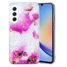 For Samsung Galaxy A34 5G IMD Shell Pattern TPU Phone Case(Red Marble) - 1