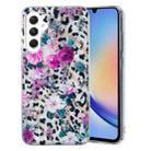 For Samsung Galaxy A34 5G IMD Shell Pattern TPU Phone Case(Leopard Flower) - 1