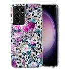 For Samsung Galaxy S21 Ultra 5G IMD Shell Pattern TPU Phone Case(Leopard Flower) - 1