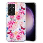 For Samsung Galaxy S21 Ultra 5G IMD Shell Pattern TPU Phone Case(Butterfly Flower) - 1
