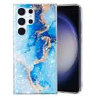 For Samsung Galaxy S22 Ultra 5G IMD Shell Pattern TPU Phone Case(Blue Gold Marble) - 1