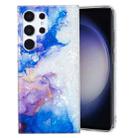 For Samsung Galaxy S22 Ultra 5G IMD Shell Pattern TPU Phone Case(Sky Blue Purple Marble) - 1
