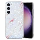 For Samsung Galaxy S23 5G IMD Shell Pattern TPU Phone Case(White Marble) - 1