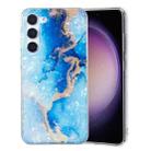 For Samsung Galaxy S23 5G IMD Shell Pattern TPU Phone Case(Blue Gold Marble) - 1