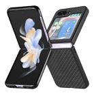 For Samsung Galaxy Z Flip5 Carbon Fiber Fold Back Phone Case(Black) - 1