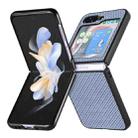 For Samsung Galaxy Z Flip5 Carbon Fiber Fold Back Phone Case(Blue) - 1